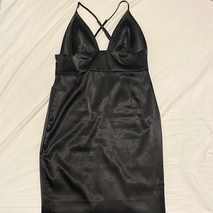 Dark grey silk party dress